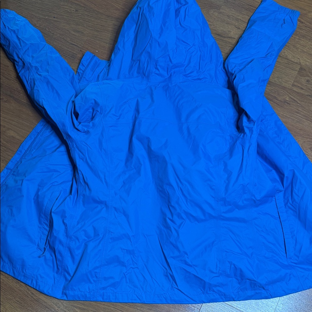 Columbia Bright Blue Packable Hooded Rain Jacket - Picture 6 of 7